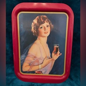 Limited, 1974, Reproduction, Coca Cola, Metal, Tray of 'Calendar girl' from 1927